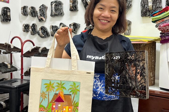 Batik Bag Painting Workshop by myBatik - The 90 Minutes, From Undyed Bag to Wax-Resist Pattern