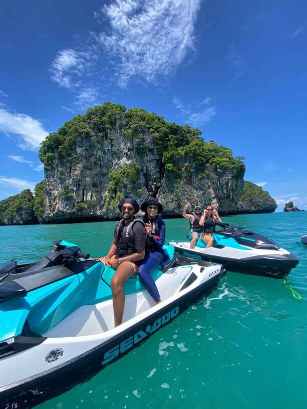 Langkawi Jet Ski Tour Dayang Bunting Free Drone Video - Riding Around Langkawi’s Islands, Limestone Cliffs, and Fjord-Like Water