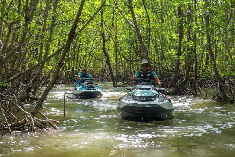 Langkawi: Jet Ski Tour UNESCO Kilim Geopark Free Video - Jet skis through Kilim Geoforest Park, UNESCO Kilim Geopark, and cave country