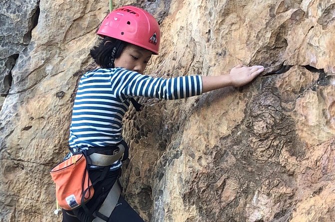 Rock Climbing guiding, top rope climbing includes full climbing gears and shoe. - What Gua Damai X Park is like for top-rope climbing